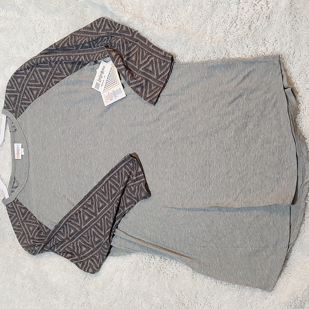 Women's M Baseball 3/4 Sleeve T-shirt LuLaRoe Randy Gray